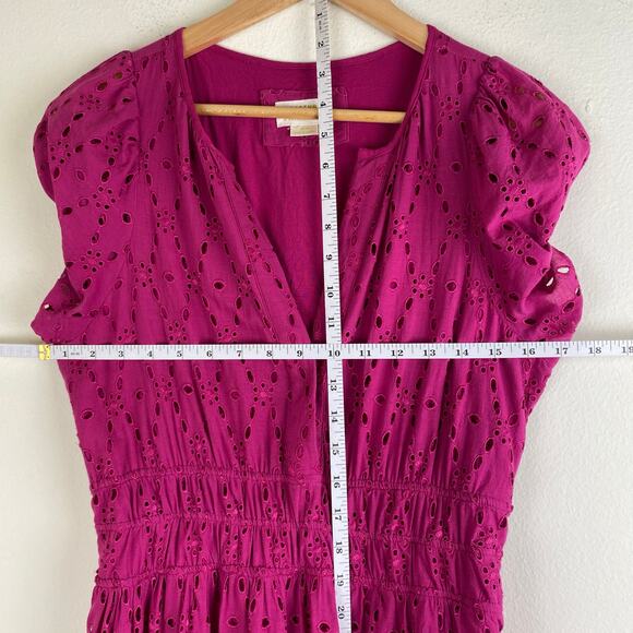 Maeve by Anthropologie Somerset Floral Eyelet Maxi Dress Size Medium Purple Pink - Picture 14 of 15